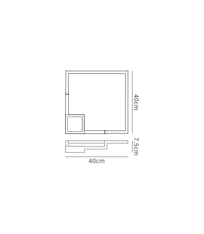 Boutique Square Wall Lamp 25W LED 3000K 1370lm Black 3yrs Warranty-5