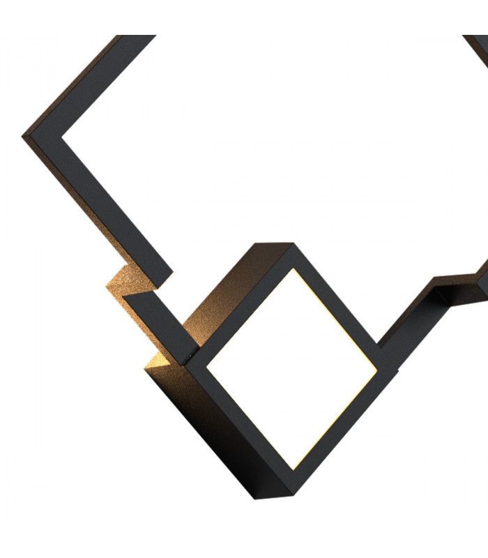 Boutique Square Wall Lamp Dimmable 18W LED 3000K 1150lm Black 3yrs Warranty-3
