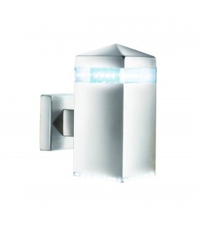 Satin Silver LED Outdoor Wall Light IP44 - 1