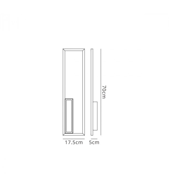Boutique Rectangle Wall Lamp 40W LED 3000K 2250lm White 3yrs Warranty-5