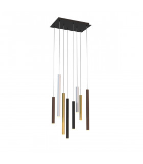 Cala Rectangle 8 Light Pendant 48W LED 3000K 3360lm Sand White/Sand Black/Gold/Rust Brown 3yrs Warranty-2