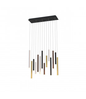 Cala Rectangle 14 Light Pendant 84W LED 3000K 5880lm Sand White/Sand Black/Gold/Rust Brown 3yrs Warranty-2
