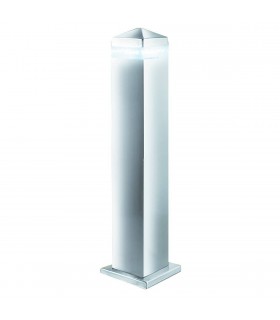LED 16 Light Square Outdoor Bollard Post Light Satin Silver, Stainless Steel IP44 - 1