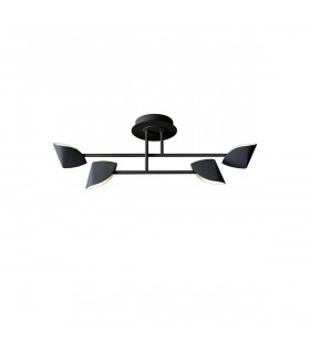 Capuccina Small 4 Light Semi Flush 30W LED 3000K 2100lm Black 3yrs Warranty-1
