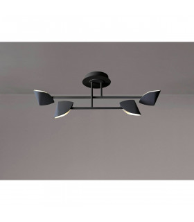 Capuccina Small 4 Light Semi Flush 30W LED 3000K 2100lm Black 3yrs Warranty-2