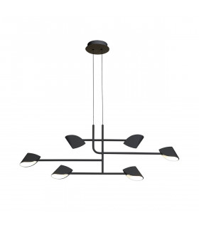 Capuccina 6 Light Linear Pendant 45W LED 3000K 3100lm Black 3yrs Warranty-1