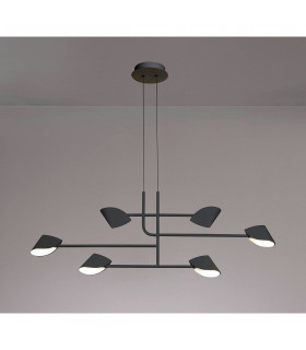 Capuccina 6 Light Linear Pendant 45W LED 3000K 3100lm Black 3yrs Warranty-2