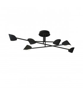Capuccina Large 6 Light Semi Flush 45W LED 3000K 3100lm Black 3yrs Warranty-1
