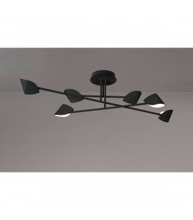 Capuccina Large 6 Light Semi Flush 45W LED 3000K 3100lm Black 3yrs Warranty-2