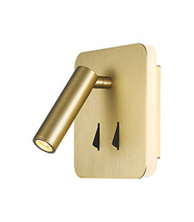 Cayman Square Wall + Reading Light 6W + 3W LED 3000K 620lm Total Individually Switched Satin Gold 3yrs Warranty-1