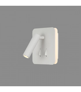 Cayman Square Wall + Reading Light 6W + 3W LED 3000K 620lm Total Individually Switched White 3yrs Warranty-2