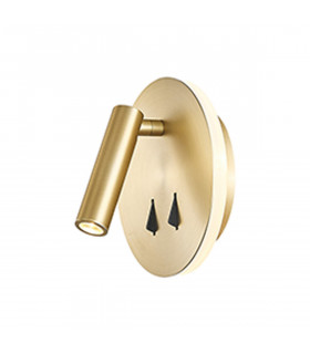 Cayman Round Wall + Reading Light 6W + 3W LED 3000K 620lm Total Individually Switched Satin Gold 3yrs Warranty-1