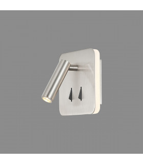Cayman Square Wall + Reading Light 6W + 3W LED 3000K 620lm Total Individually Switched Satin Nickel 3yrs Warranty-2