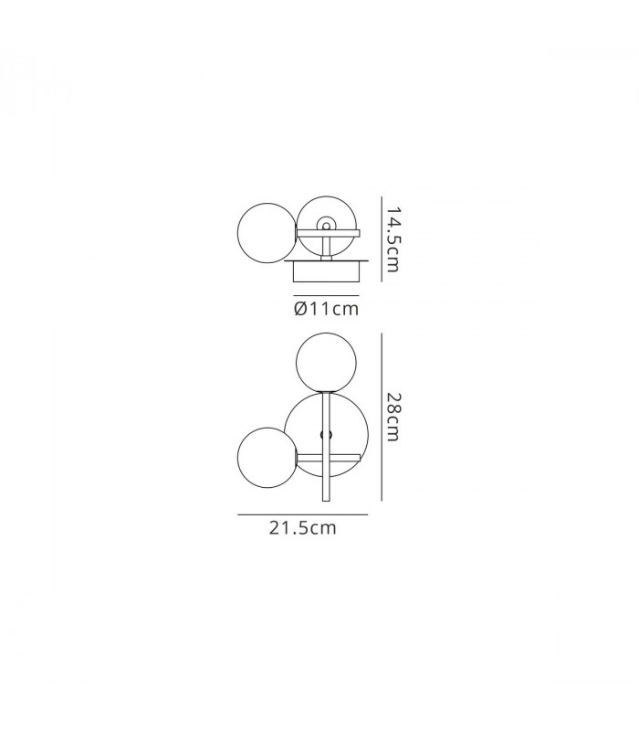 Cellar Left Wall Lamp 2 Light Replaceable 5W LEDs 3000K Black-5