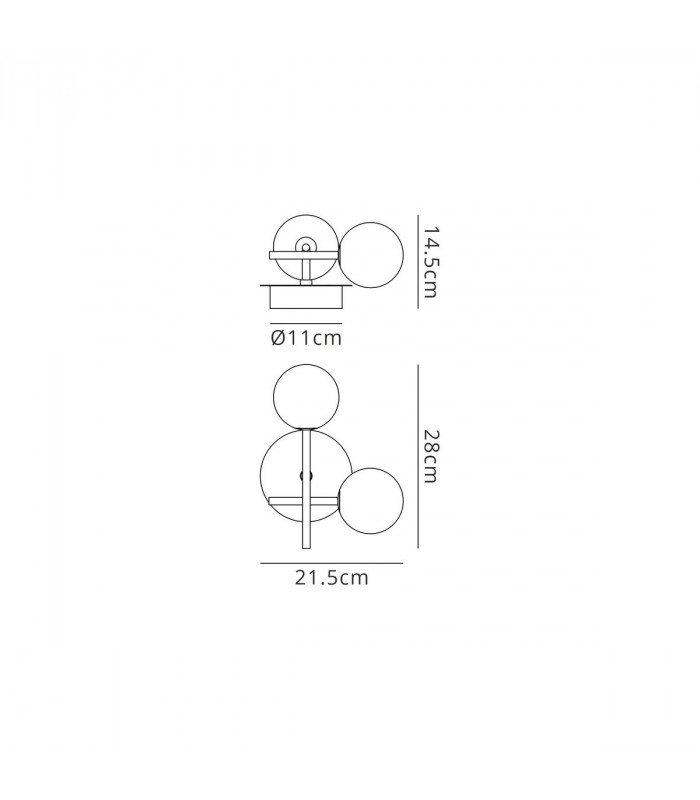 Cellar Right Wall Lamp 2 Light Replaceable 5W LEDs 3000K Black-5