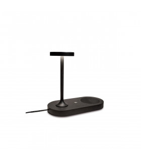 Ceres Table Lamp With Mobile Phone Induction Charger & USB Charger 6W LED 3000K 450lm Black 3yrs Warranty-1