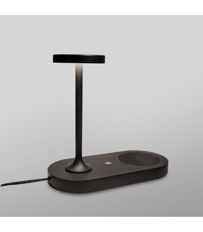 Ceres Table Lamp With Mobile Phone Induction Charger & USB Charger 6W LED 3000K 450lm Black 3yrs Warranty-2