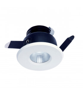 Cies Downlight 8.4cm Round 7W COB LED 3000K 590lm IP54 Matt White Driver Included 3yrs Warranty-1