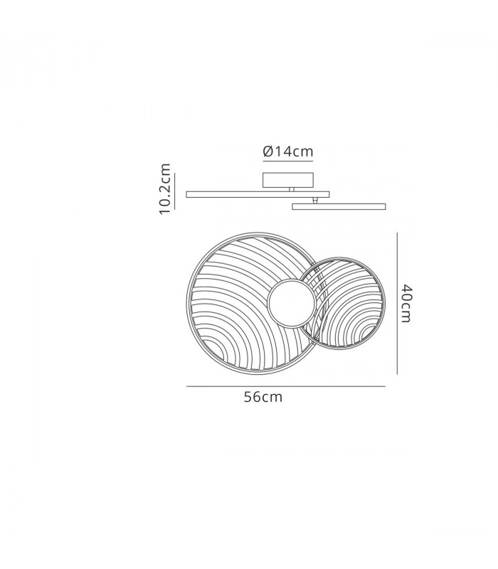 Collage 2 Ring Ceiling 30W LED 3000K 2250lm Gold 3yrs Warranty-7