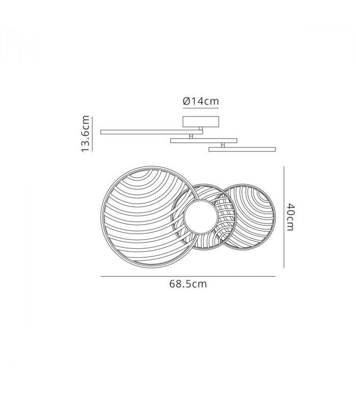 Collage 3 Ring Ceiling 40W LED 3000K 3000lm Black 3yrs Warranty-7
