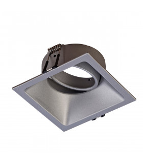 Comfort 9.2cm Square Downlight GU10 Matt Silver Cut Out: 80x80mm Lampholder Included-1