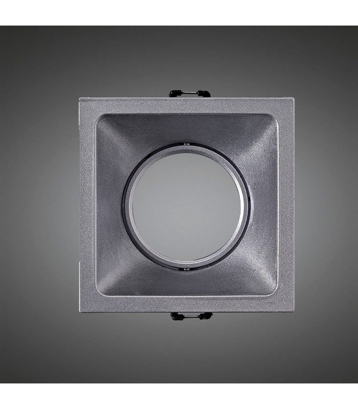 Comfort 9.2cm Square Downlight GU10 Matt Silver Cut Out: 80x80mm Lampholder Included-2