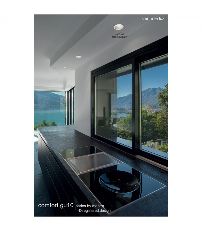 Comfort 9.2cm Square Downlight GU10 Matt Silver Cut Out: 80x80mm Lampholder Included-3