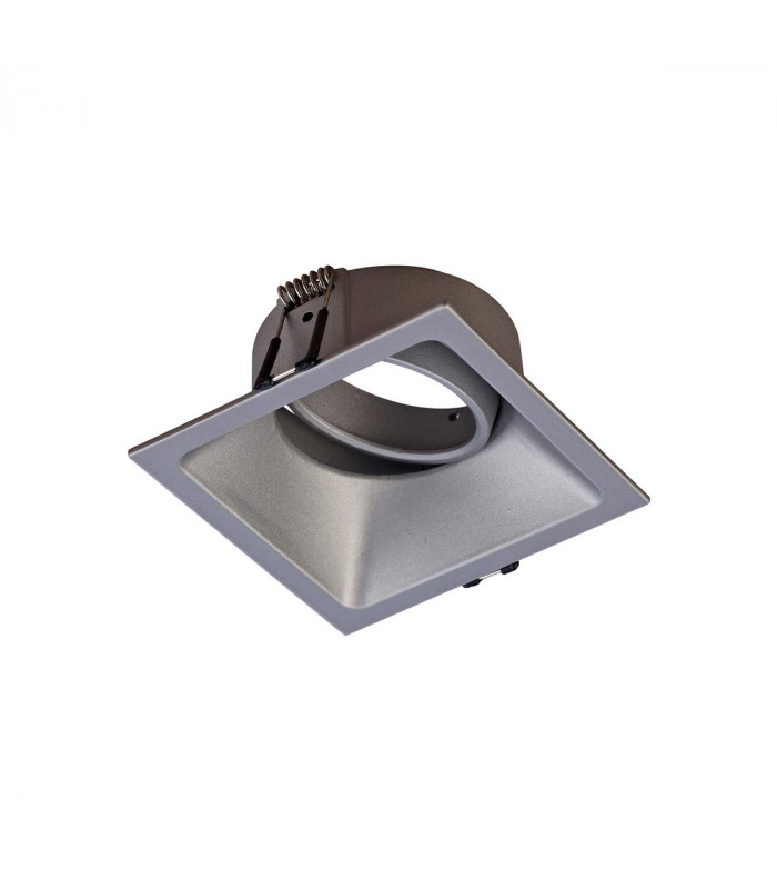 Comfort 9.2cm Square Downlight GU10 Matt Silver Cut Out: 80x80mm Lampholder Included-4