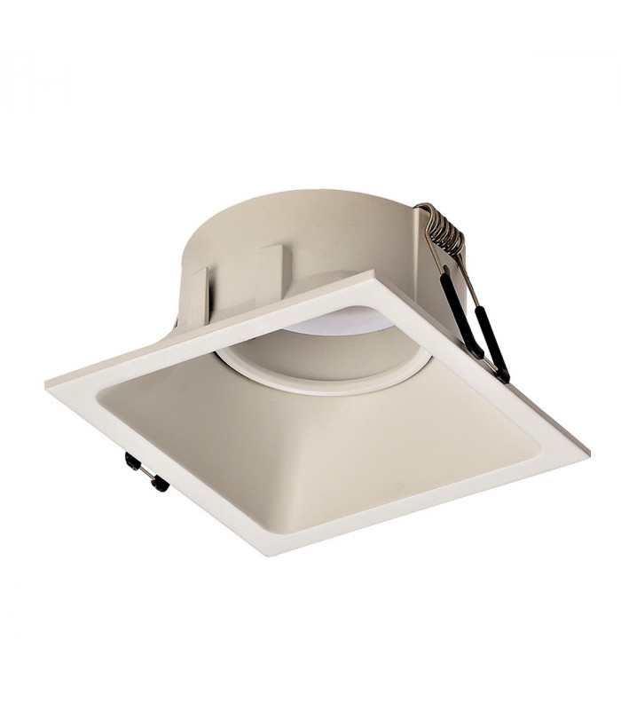 Comfort 9.2cm Square Downlight GU10 Matt White Cut Out: 80x80mm Lampholder Included-1