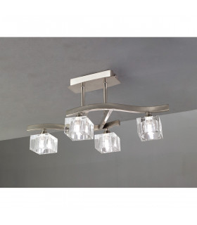 Cuadrax Square Semi Flush 4 Light G9 Satin Nickel-2