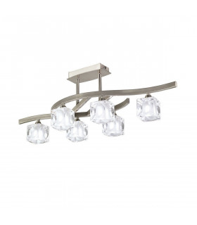 Cuadrax Rectangular Semi Flush 6 Light G9 Satin Nickel-1