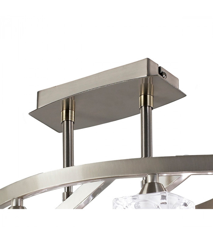 Cuadrax Rectangular Semi Flush 6 Light G9 Satin Nickel-3