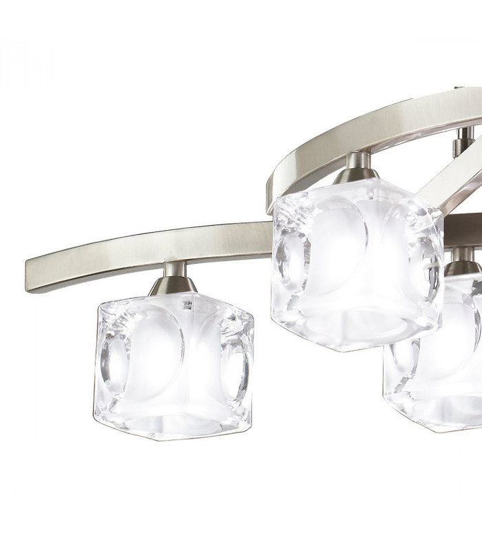 Cuadrax Rectangular Semi Flush 6 Light G9 Satin Nickel-5