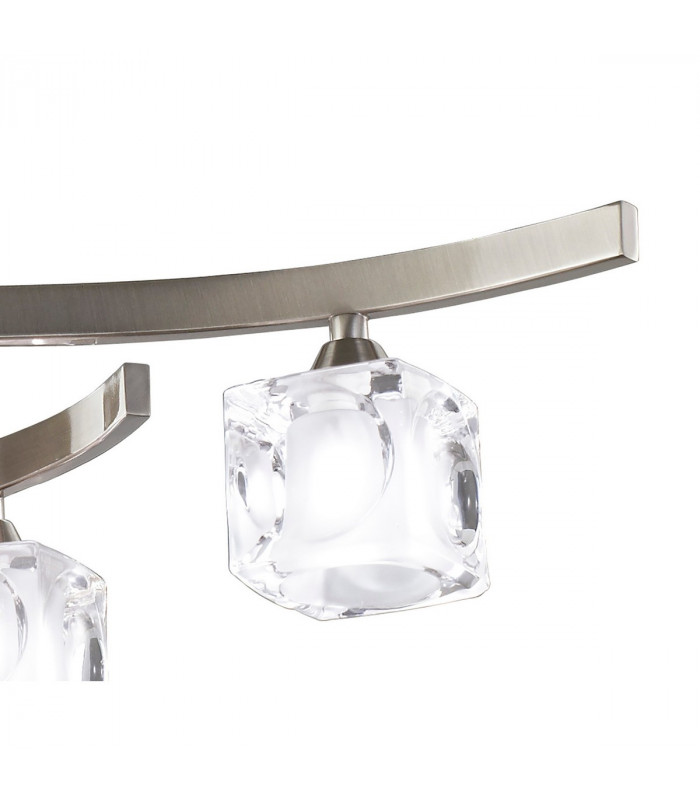 Cuadrax Rectangular Semi Flush 6 Light G9 Satin Nickel-6