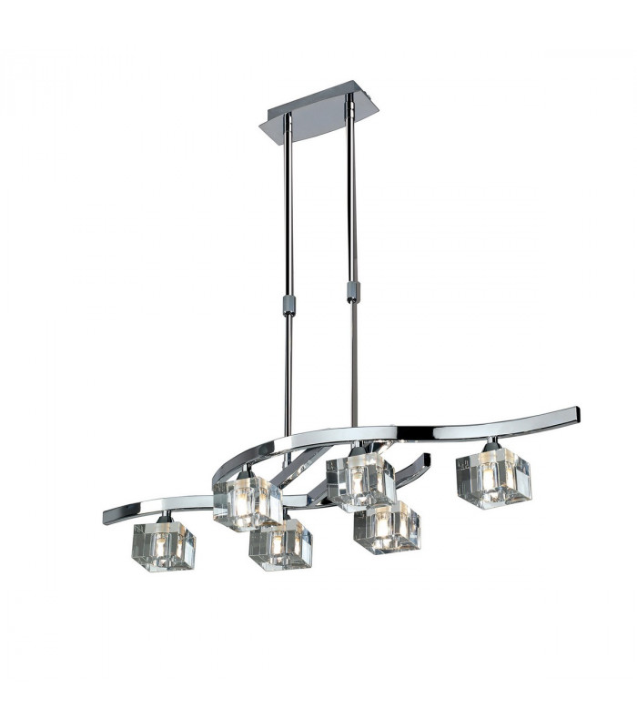 Cuadrax Rectangular Telescopic Convertible To Semi Flush 6 Light G9 Polished Chrome-1