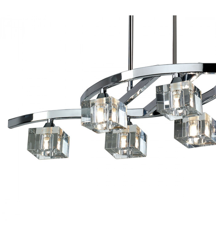 Cuadrax Rectangular Telescopic Convertible To Semi Flush 6 Light G9 Polished Chrome-4