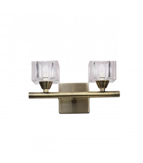 Cuadrax Wall 2 Light G9 Antique Brass-1