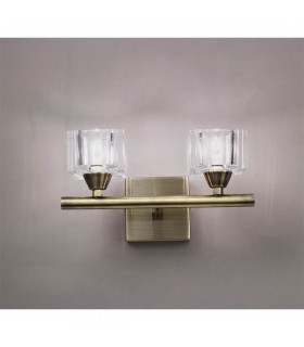 Cuadrax Wall 2 Light G9 Antique Brass-2