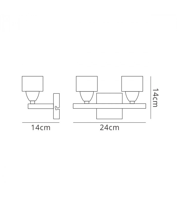 (0004 030) Cuadrax Wall Lamp Switched 2 Light G9 Polished Chrome-5