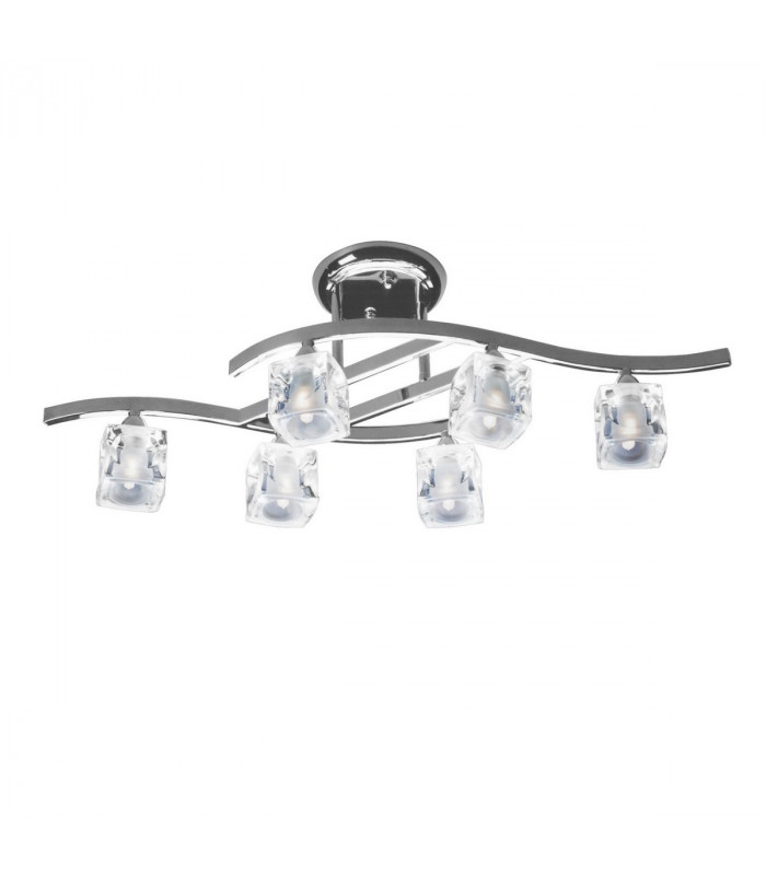 Cuadrax Rectangular Telescopic 6 Light G9 Satin Nickel-1