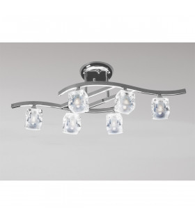 Cuadrax Rectangular Telescopic 6 Light G9 Satin Nickel-2
