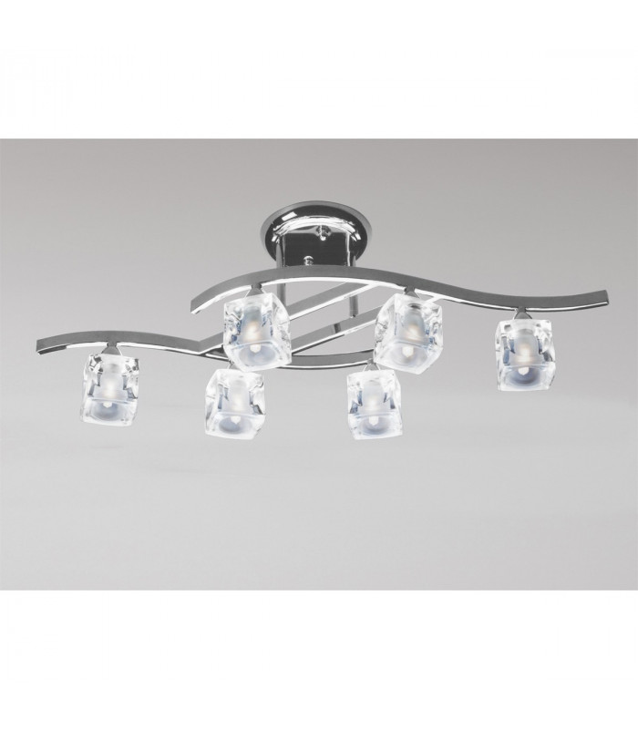 Cuadrax Rectangular Telescopic 6 Light G9 Satin Nickel-2