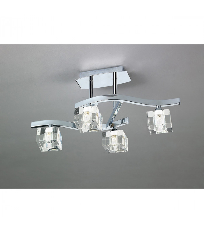 Cuadrax Square Semi Flush 4 Light G9 Polished Chrome-2