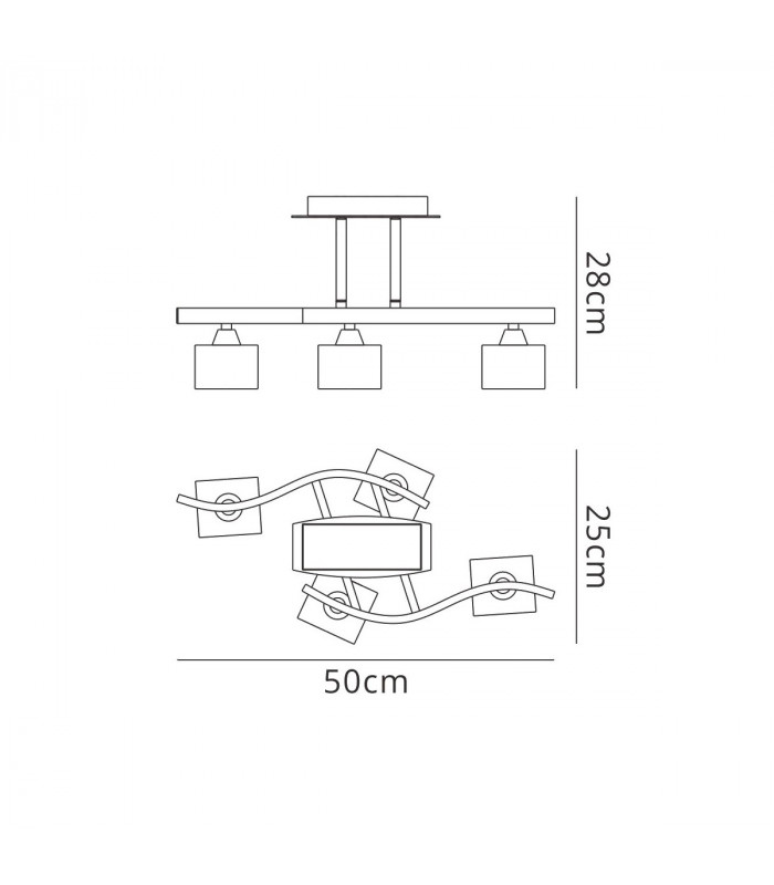 Cuadrax Square Semi Flush 4 Light G9 Polished Chrome-5