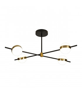 Cuba Ceiling 4 Light, 32W LED, 3000K, 2400lm, Gold/Black, 3yrs Warranty