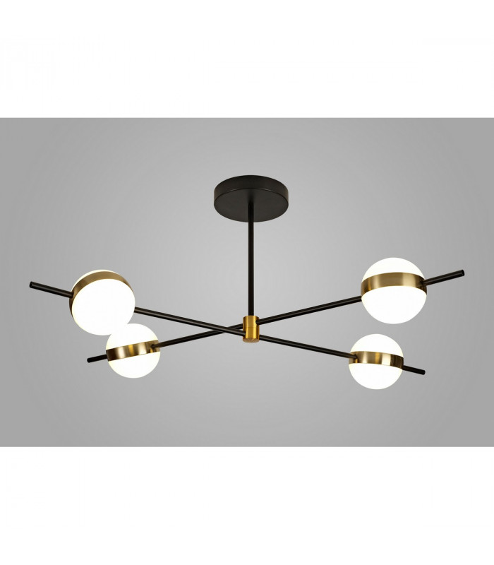 Cuba Ceiling 4 Light, 32W LED, 3000K, 2400lm, Gold/Black, 3yrs Warranty