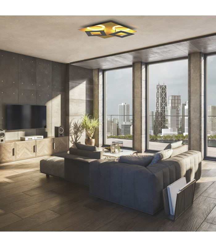 Dalia 50cm Ceiling 48W LED 3000K 3360lm Gold/Rust Brown 3yrs Warranty-4