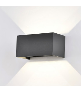 Davos Rectangle Wall Lamp, 4 x 6W LED, 4000K, 2200lm, IP54, Anthracite, 3yrs Warranty