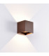 Davos Square Wall Lamp, 2 x 6W LED, 4000K, 1100lm, IP54, Rust Brown, 3yrs Warranty