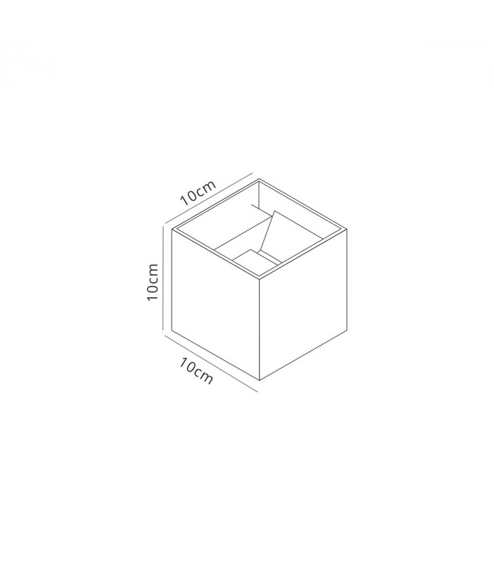 Davos Square Wall Lamp, 2 x 6W LED, 4000K, 1100lm, IP54, Rust Brown, 3yrs Warranty